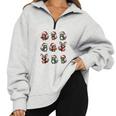 Raccoon Christmas Pajama Sweatshirt - Cozy Oversized Half Zip Decor Grey