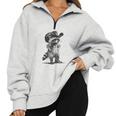 Raccoon Cowboy Meme Half-Zip Sweatshirt for Men & Women Grey