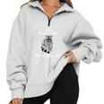 Raccoon Love Half Zip Oversized Sweatshirt - Cozy Gift Grey