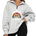 Raccoon Lover's Vintage Retro Half Zip Oversized Sweatshirt Grey