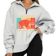 Raccoon For Men Women Raccoon Lover Introvert Half Zip Oversized Sweatshirt Grey