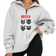 Raccoon Music Band Sweatshirt - Unisex Half Zip Oversized Grey