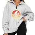 Raccoon & Opossum Half Zip Oversized Sweatshirt - Fun & Quirky Design Grey