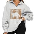Raccoon Print Chemistry Elements Sweatshirt - Oversized Half Zip, Unisex Grey