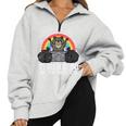 Raccoon Street Cat Unisex Half-Zip Oversized Sweatshirt - Fun Design Grey