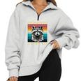 Raccoon Vintage Retro Sweatshirt | Unisex Half Zip Oversized Apparel Grey