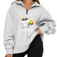Racoonicorn Sweatshirt | Whimsical Unisex Half Zip | Oversized Comfort Grey