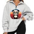 Retro Panda Sunglasses Half Zip Oversized Sweatshirt | BBQ & Pool Party Grey