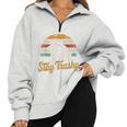 Stay Trashy Meme Sweatshirt | Oversized Half-Zip with Opossum & Raccoon Grey