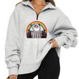 Trash Can Not Trash Can't Raccoon Trash Panda Half Zip Oversized Sweatshirt Grey