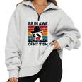 Vintage Autism Awareness Raccoon Half Zip Oversized Sweatshirt Grey