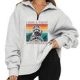 Vintage Raccoon Half-Zip Sweatshirt – Unisex Oversized Fun Grey