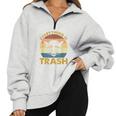Vintage Raccoon Lovers Oversized Sweatshirt - Half Zip Nostalgia Grey