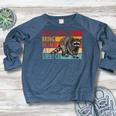 Adopt A Street Cat Women’s Raglan Sweatshirt - Funny Raccoon Lover’s Theme Heather Navy