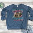 Autism Awareness Raccoon Raglan Sweatshirt - Women's Memetastic Style Heather Navy