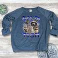 Autistic Raccoon Rizz Crewneck Sweatshirt for Women - Quirky Fun Heather Navy