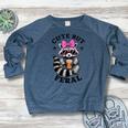 Cute Feral Raccoon Women's Crewneck Raglan Sweatshirt | Fun Design Heather Navy