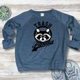 Cute Trash Panda Raccoon Save The Trash Panda Meme Women's Crewneck Raglan Sweatshirt  Heather Navy
