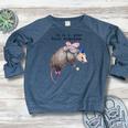 Fairy Godpossum Raccoon Women's Raglan Sweatshirt | Fun Gift Heather Navy