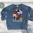 In My Feral Era Awesome Raccoon Raccoon Cringy Meme Women's Crewneck Raglan Sweatshirt  Heather Navy
