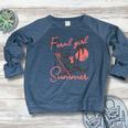 Feral Raccoon Meme Women's Crewneck Sweatshirt - Playful Summer Vibe Heather Navy