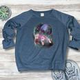 Ferret Women's Crewneck Sweatshirt - Howling at the Moon Theme Heather Navy
