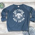 Gothic Raccoon Women's Raglan Sweater – Hail Satan Design Heather Navy