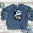 Opossum Raccoon Skunk Crewneck - Fun Animal Meme Women's Sweatshirt Heather Navy
