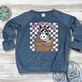 Possum Racoon Adopt A Cat Team Trash Opossums Raccoons Small Women's Crewneck Raglan Sweatshirt  Heather Navy