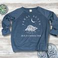 Raccoon Cowboy Graphic Elegance | Unisex Crewneck Raglan Sweatshirt Heather Navy