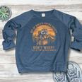 Raccoon Hiking Vintage Raglan Sweatshirt - Women's Crewneck Heather Navy