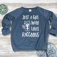Raccoon Lover Women's Crewneck Sweatshirt - Cozy Animal Theme Heather Navy