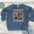 Raccoon Meme Women's Raglan Sweatshirt - Bootleg Fun Statement Heather Navy