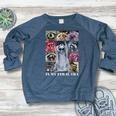 Raccoon Meme Women's Raglan Sweatshirt - Fun Animal Team Design Heather Navy