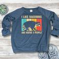 Raccoon For Men Women Raccoon Lover Introvert Women's Crewneck Raglan Sweatshirt  Heather Navy