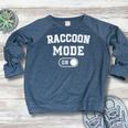 Raccoon Mode Sweatshirt for Women - Animal Lover Crewneck Raglan Heather Navy