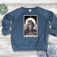 Raccoon Tarot Lovers Women's Raglan Sweatshirt - Unique Gift Heather Navy