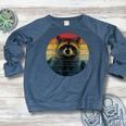 Raccoon Women's Crewneck Raglan Sweatshirt - Cozy & Casual Heather Navy