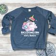 Raccoonicorn Women's Raglan Sweatshirt - Fun Raccoon Lover Gift Heather Navy