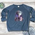Rats Howling At The Moon Shirt Rat Women's Crewneck Raglan Sweatshirt  Heather Navy