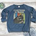 Retro Raccoon Lover Women's Crewneck Sweatshirt - Fun Camping Apparel Heather Navy