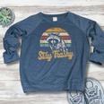 Stay Trashy Meme Women's Raglan Sweatshirt | Cute Opossum & Raccoon Heather Navy