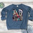 Three Racoon Moon Women's Sweatshirt - Humorous Meme Design Heather Navy