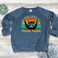 Trash Panda Raccoon Women’s Raglan Sweatshirt - Fun Animal Theme Heather Navy