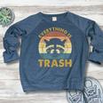 Vintage Raccoon Lovers Sweatshirt - Trash Aesthetic Women's Crewneck Heather Navy