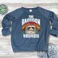 Vintage Retro Raccoon Lover Women's Sweatshirt - Crewneck Raglan Heather Navy