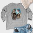3 Racoon Moon Howling Raccoon Head For Men Women Kid Women's Crewneck Raglan Sweatshirt  Heather Light Gray