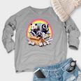 Adopt a Street Cat Raglan Sweatshirt - Vintage Animal Design Heather Light Gray