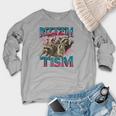 Autism Awareness Raccoon Raglan Sweatshirt - Women's Memetastic Style Heather Light Gray