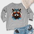 Cool Raccoon Women's Raglan Sweatshirt | Unique Graphic Style Heather Light Gray